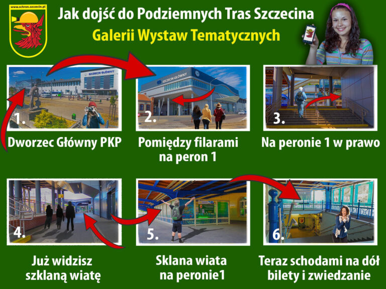 Jak trafić do podziemnych tras szczecina dworzec główny i dalej na peron pierwszy